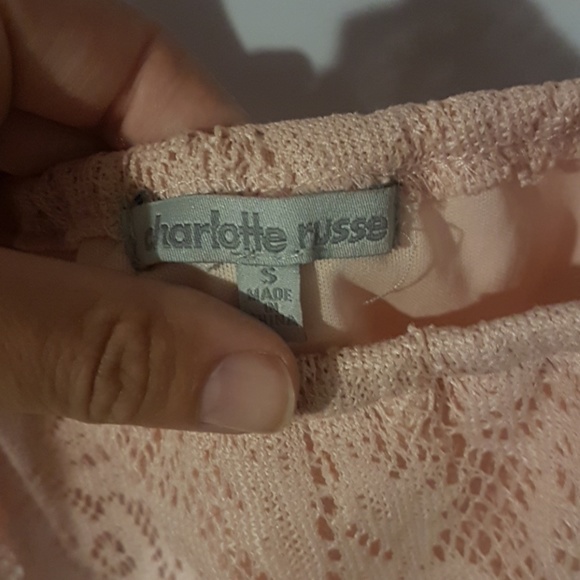 Light pink Charlotte Russe blouse/crop top - Picture 2 of 2